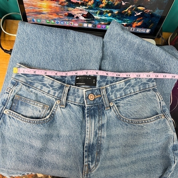 ASOS High Rise Distressed Medium Wash 5-Pocket Cotton Denim Jeans Womens 28/32 - Picture 11 of 12